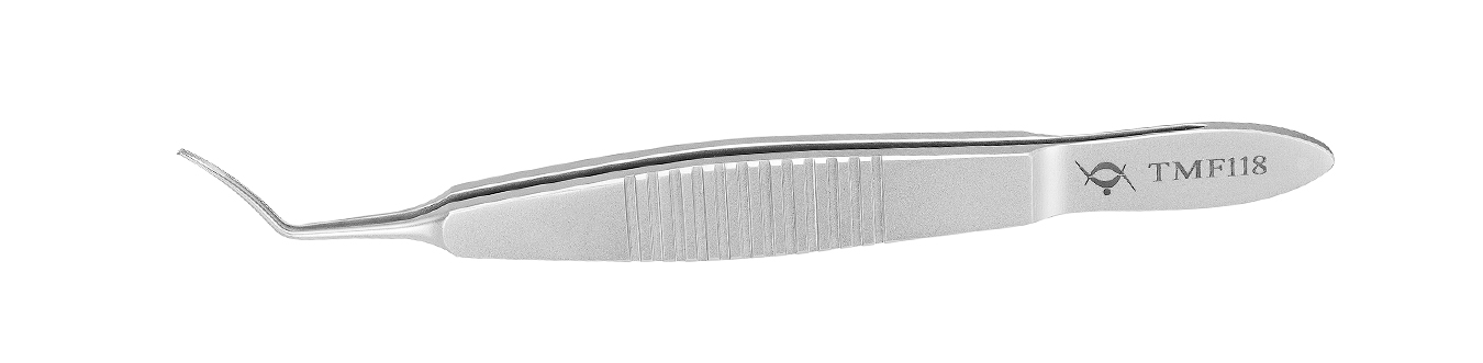 TMF118 ПИНЦЕТ ДЛЯ КАПСУЛОРЕКСИСА ИЗОГНУТЫЙ, СТАЛЬНОЙ