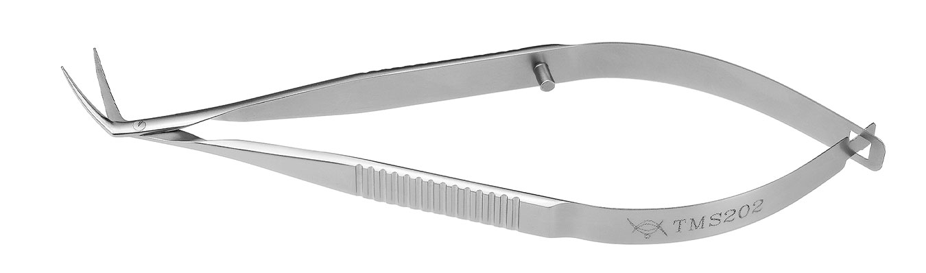 TMS202 НОЖНИЦЫ РОГОВИЧНЫЕ ПО ТРОУТМАНУ-КАСТРОВЬЕХО, ОФТАЛЬМОЛОГИЧЕСКИЕ, ПРАВЫЕ, СТАЛЬНЫЕ