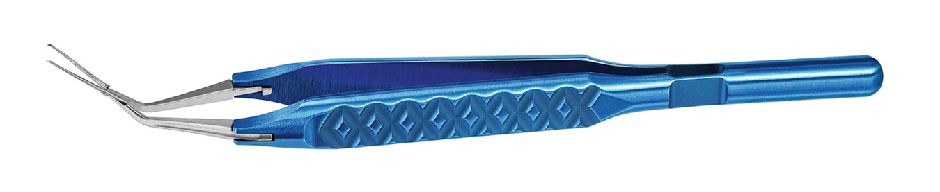 TMF1058 ПИНЦЕТ ДЛЯ КАПСУЛОРЕКСИСА  ПЕРЕКРЕСТНОГО  ДЕЙСТВИЯ, ТРЕХШАРНИРНЫЙ, ИЗОГНУТЫЙ ПОД УГЛОМ