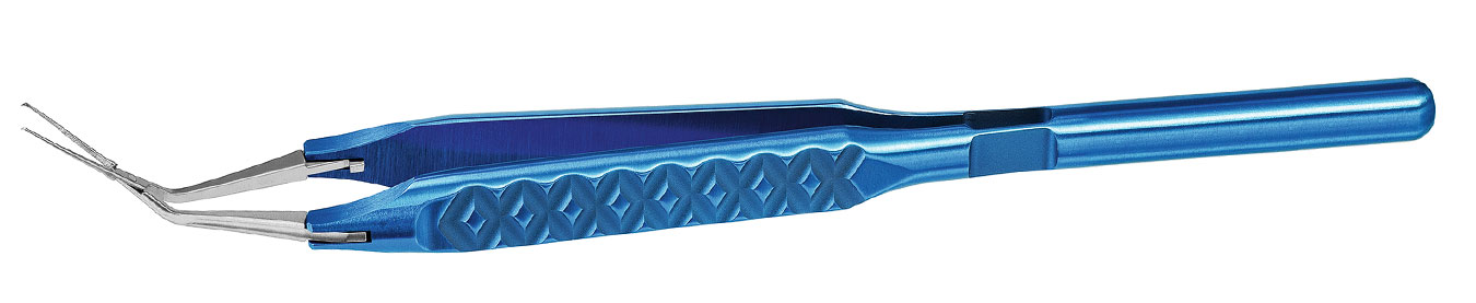 TMF1066 ПИНЦЕТ ДЛЯ КАПСУЛОРЕКСИСА  ПЕРЕКРЕСТНОГО  ДЕЙСТВИЯ, ТРЕХШАРНИРНЫЙ, ИЗОГНУТЫЙ ПОД УГЛОМ