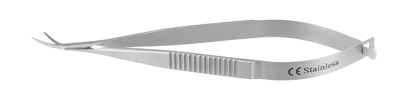 TMS208 НОЖНИЦЫ РОГОВИЧНЫЕ ПО КАСТРОВЬЕХО, ИЗОГНУТЫЕ, ОФТАЛЬМОЛОГИЧЕСКИЕ, ПРАВЫЕ, СТАЛЬНЫЕ
