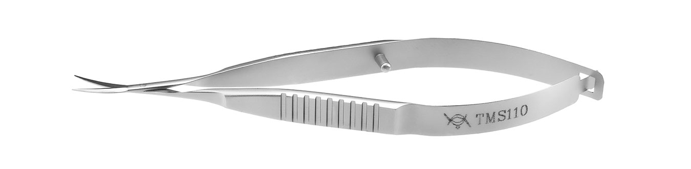 TMS110 НОЖНИЦЫ ПО ВАННАСУ, ОФТАЛЬМОЛОГИЧЕСКИЕ, ИЗОГНУТЫЕ, СТАЛЬНЫЕ
