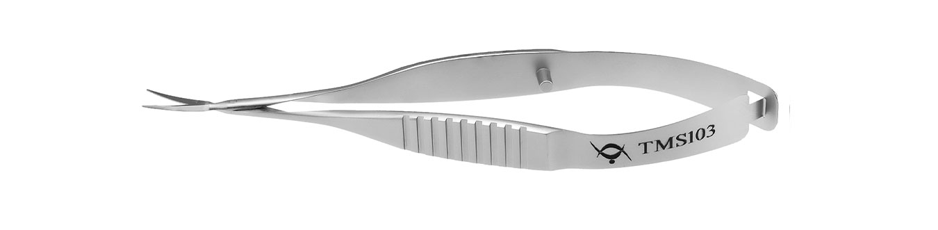 TMS103 НОЖНИЦЫ ПО ВАННАСУ, ОФТАЛЬМОЛОГИЧЕСКИЕ, ИЗОГНУТЫЕ, СТАЛЬНЫЕ