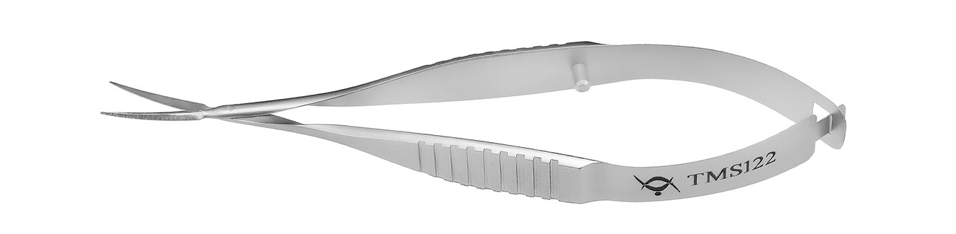 TMS122 НОЖНИЦЫ ПО ВАННАСУ, ОФТАЛЬМОЛОГИЧЕСКИЕ, ИЗОГНУТЫЕ, СТАЛЬНЫЕ