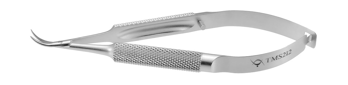 TMS212 НОЖНИЦЫ ПО КАСТРОВЬЕХО, ИЗОГНУТЫЕ, ОФТАЛЬМОЛОГИЧЕСКИЕ,  СТАЛЬНЫЕ