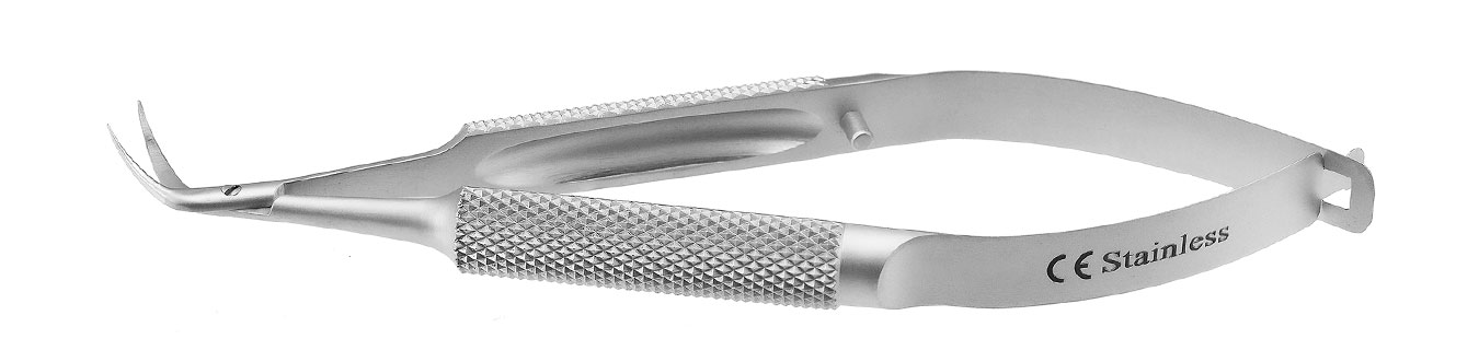 TMS206 НОЖНИЦЫ РОГОВИЧНЫЕ ИЗОГНУТЫЕ  ПО КАЦЕНУ - ПРАВЫЕ, СТАЛЬНЫЕ