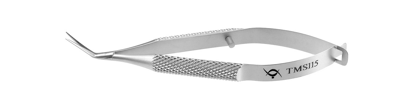 TMS115 НОЖНИЦЫ ОФТАЛЬМОЛОГИЧЕСКИЕ ИЗОГНУТЫЕ ДЛЯ КОНЬЮНКТИВЫ, СТАЛЬНЫЕ