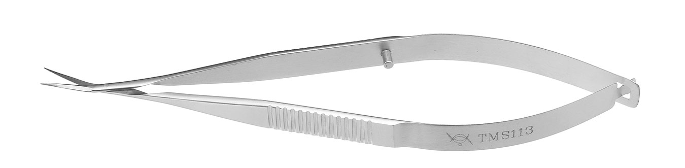 TMS113 НОЖНИЦЫ ПО ВАННАСУ, ОФТАЛЬМОЛОГИЧЕСКИЕ, ИЗОГНУТЫЕ, СТАЛЬНЫЕ