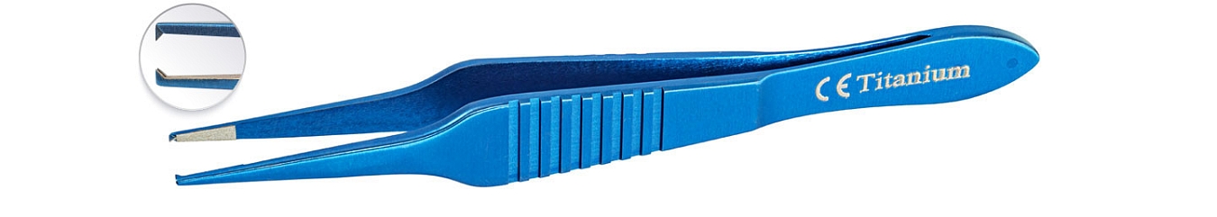TMF302 ПИНЦЕТ СКЛЕРАЛЬНО-ШОВНЫЙ ПРЯМОЙ ПО ПАУФИКУ,  ТИТАНОВЫЙ