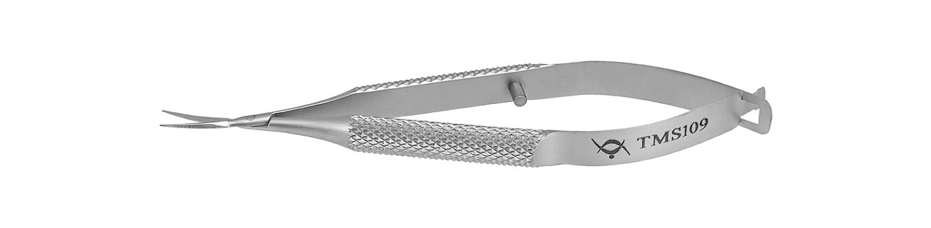 TMS109 НОЖНИЦЫ ПО ВАННАСУ, ОФТАЛЬМОЛОГИЧЕСКИЕ, ИЗОГНУТЫЕ, СТАЛЬНЫЕ