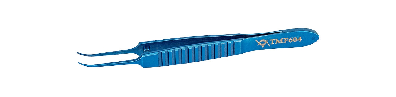 TMF604 ПИНЦЕТ ДЛЯ РАДУЖКИ ПО БИШОП-ХАРМОНУ  ИЗОГНУТЫЙ, ТИТАНОВЫЙ