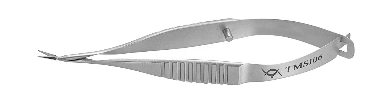TMS106 НОЖНИЦЫ ПО ВАННАСУ, ОФТАЛЬМОЛОГИЧЕСКИЕ, ИЗОГНУТЫЕ ПО ПЛОСКОСТИ, СТАЛЬНЫЕ