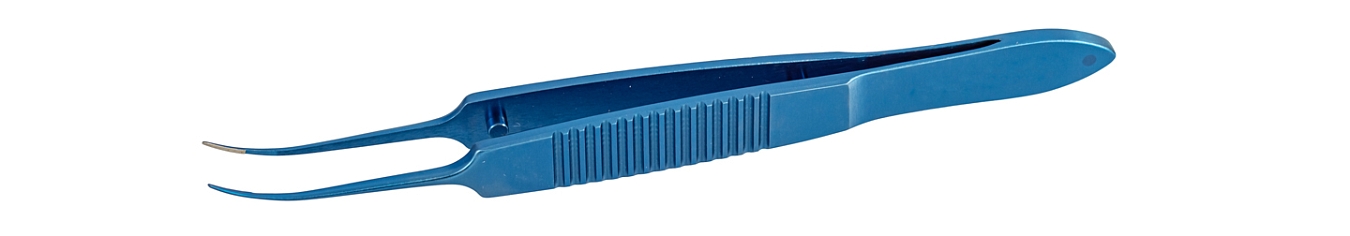 TMF520 ПИНЦЕТ ДЛЯ ЗАВЯЗЫВАНИЯ НИТЕЙ ПО МАКФЕРСОНУ  ИЗОГНУТЫЙ, ТИТАНОВЫЙ, ПЛАТФОРМА 8 ММ