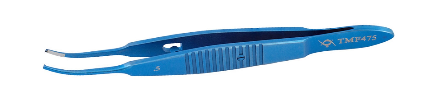 TMF475 ПИНЦЕТ ФИКСАЦИОННЫЙ ДЛЯ МЫШЦ С ЗАМКОМ  ИЗОГНУТЫЙ, ТИТАНОВЫЙ