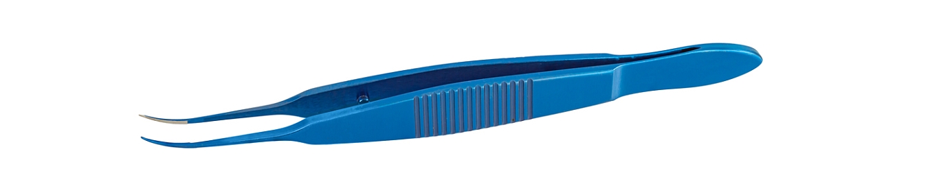 TMF537 ПИНЦЕТ ДЛЯ ЗАВЯЗЫВАНИЯ НИТЕЙ ПО МАКФЕРСОНУ  ИЗОГНУТЫЙ, ТИТАНОВЫЙ