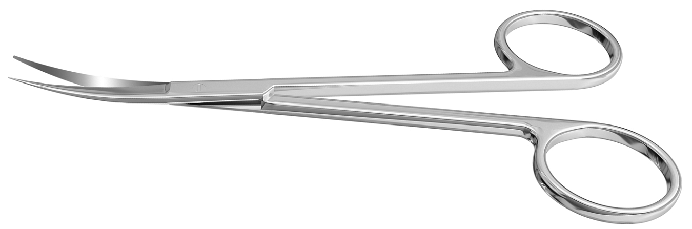 TMS607 НОЖНИЦЫ ВЕРТИКАЛЬНО ИЗОГНУТЫЕ, КОНЧИКИ (ТУПОЙ - ОСТРЫЙ)