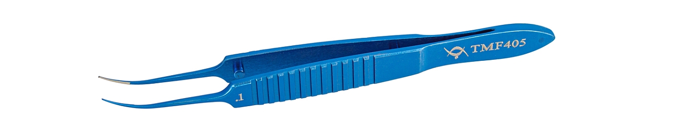 TMF405 ПИНЦЕТ ДЛЯ ЗАВЯЗЫВАНИЯ НИТЕЙ  ИЗОГНУТЫЙ ПО КАСТРОВЬЕХО, ТИТАНОВЫЙ